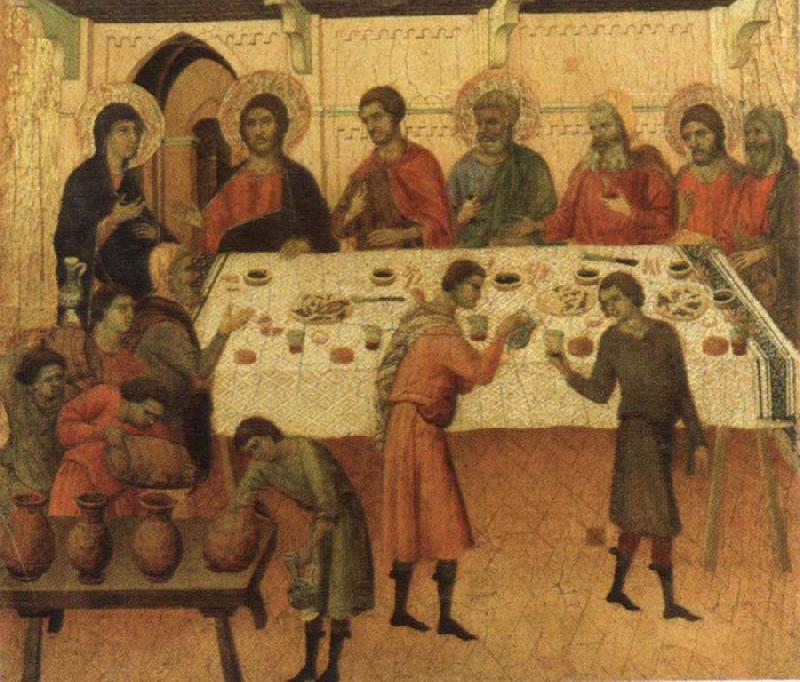 Duccio di Buoninsegna The marriage Feast at Cana oil painting picture